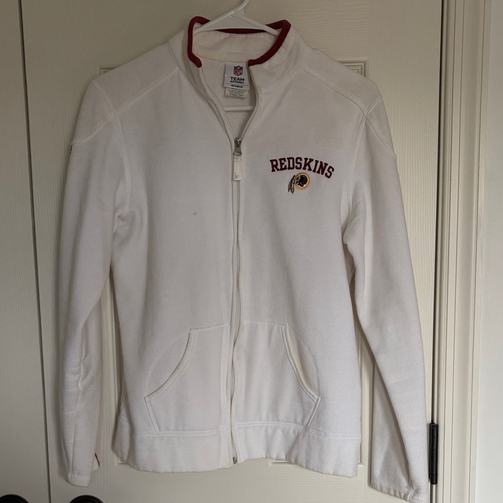NFL Women's Redskins White and Red Jacket with Stains